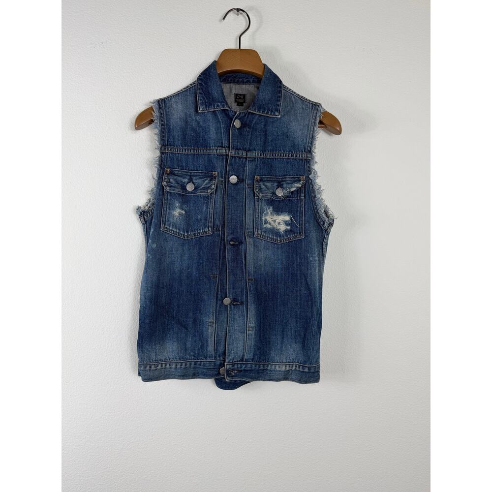 Citizens of humanity distressed denim jean vest - Picture 3 of 6